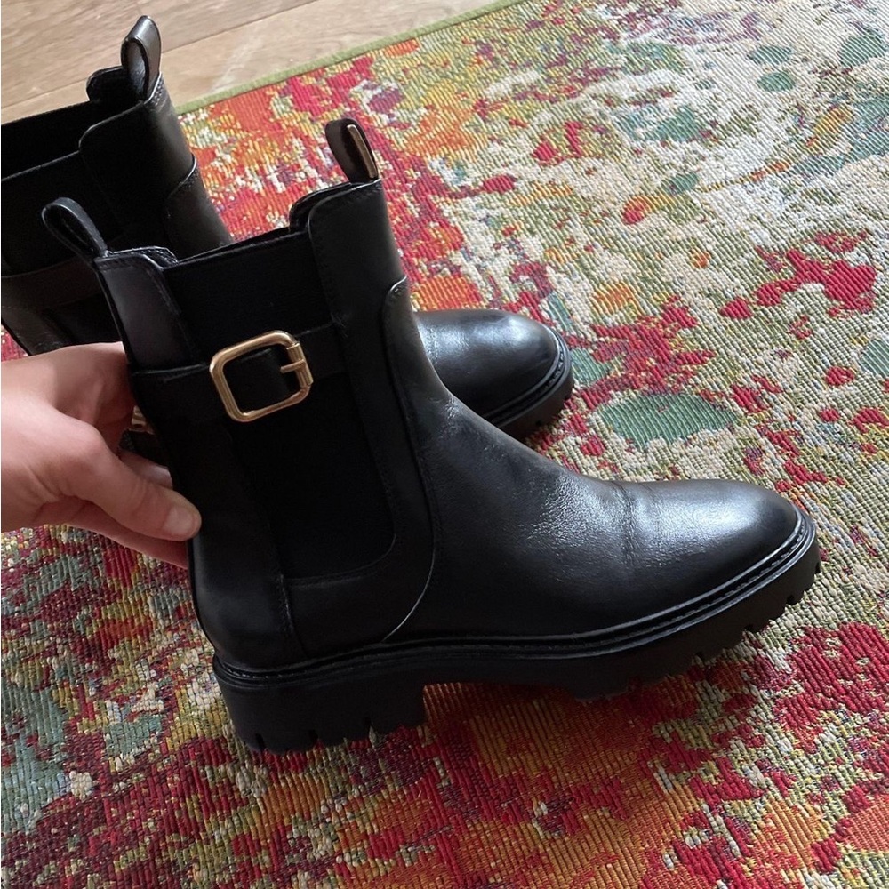 Zara Black Leather Boots